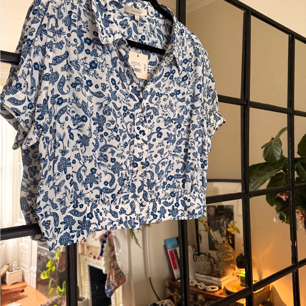 Favorite Daughter Navy and White Floral Top